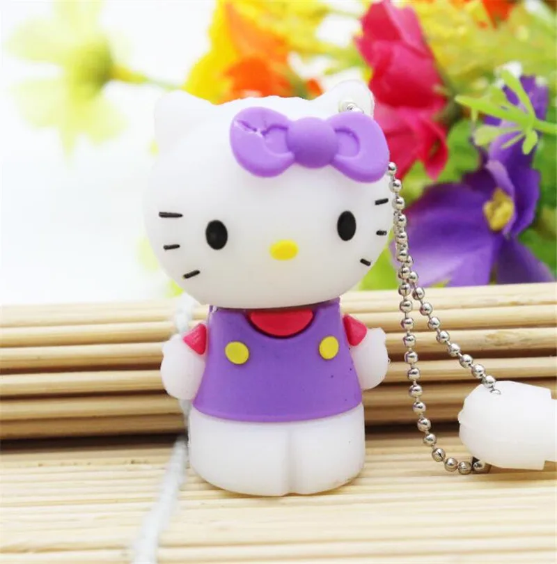 JASTER hello kitty, Usb флеш-накопитель, милые флешки, 64 ГБ, 32 ГБ, флеш-накопитель, 4 ГБ, 8 ГБ, 16 ГБ, мультфильм, U диск, флеш-карта, горячая Распродажа, карта памяти - Цвет: Purple