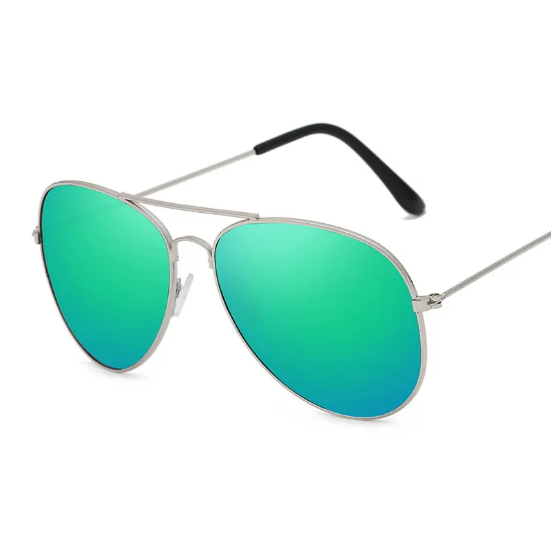 Silver Green HUHAITANG, авиационные солнцезащитные очки, мужские, люксовый бренд, пилот, солнцезащитные очки для женщин, фирменный дизайн, солнцезащитные очки для мужчин, s, Винтажные Солнцезащитные очки для мужчин - Цвет линз: Silver Green