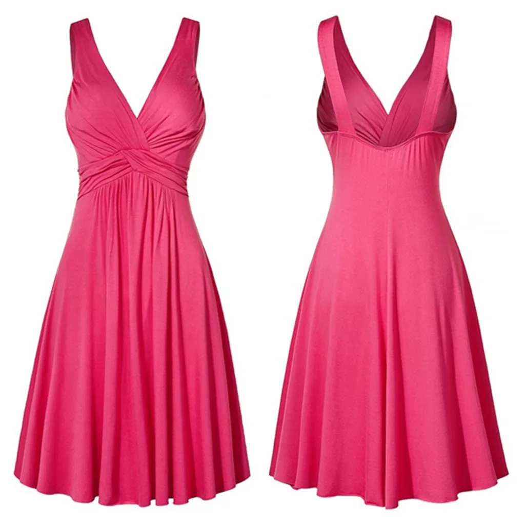 

Autumn Velvet Vest Dress Sexy Women Sleeveless Party Dresses Plus Size V-neck Retro Sling Pleated Slim Flare Dresse #s7