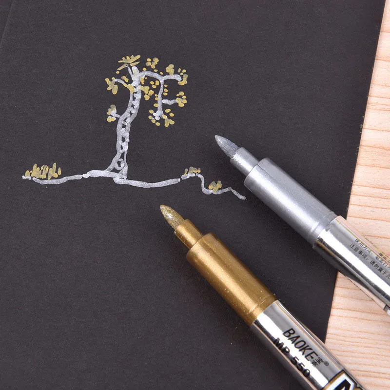 

Hot Gold Silver Metallic Color Pen DIY Paper Tag Photo Album Scrapbooking For Party Birthday Wedding Decoration Writing Pen