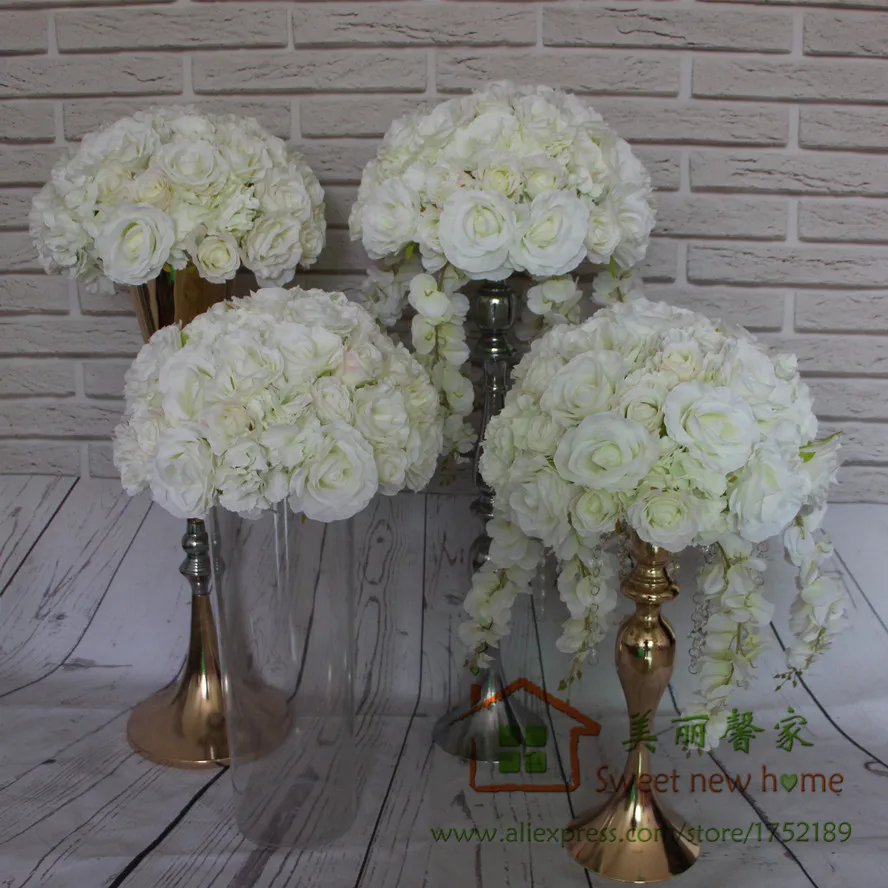 

Artificial flower table centerpiece flower balls wedding road lead flower new hydrangea rose Wisteria flowers decoratio