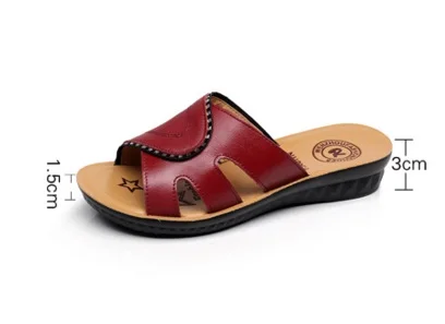 US $20.74 17% OFF|Europeand und Amerikanischen stil echte schuhe frauen hausschuhe kuh leder low ferse gleitet keil sommer schwarz rot plus größe 40 US $20.74 17% OFF|Europeand und Amerikanischen stil echte schuhe frauen hausschuhe kuh leder low ferse gleitet keil sommer schwarz rot plus größe 40