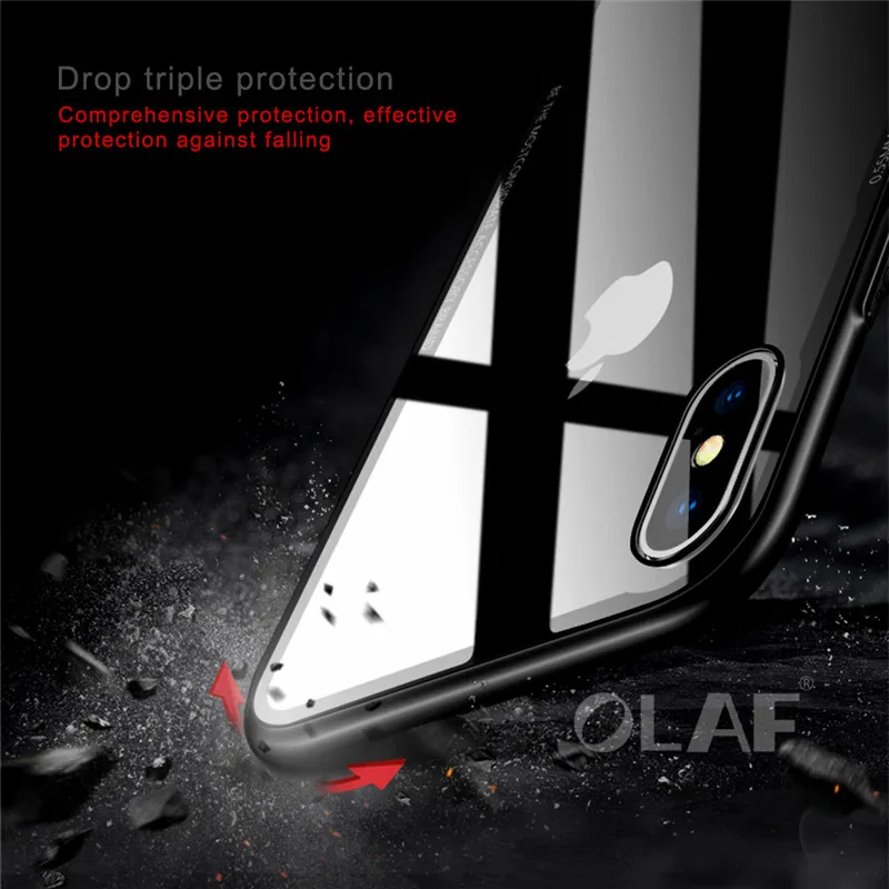Olaf Tempered Glass Phone Case for iPhone X 10 , 0.55MM Protective Mobile Phone Cover Cases for iPhone 6 7 8 7 Plus Accessories (5)