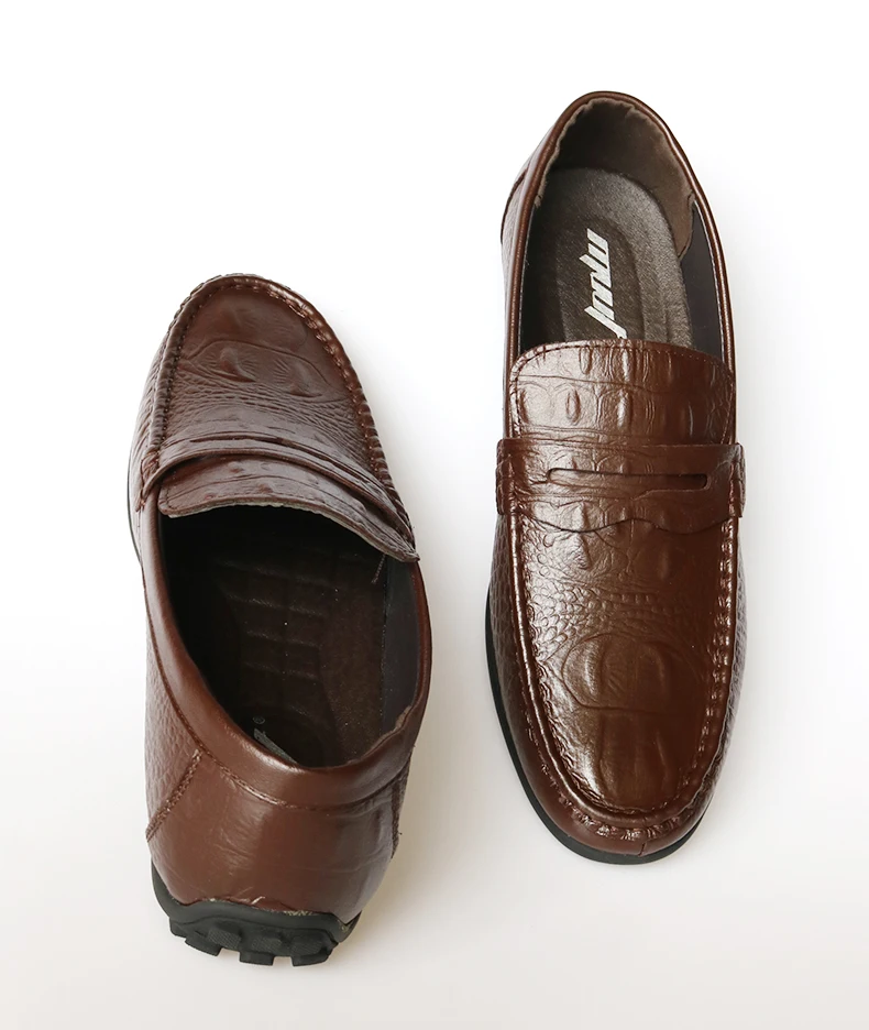 MVVT/удобная мужская официальная обувь без застежки; классические модельные туфли; обувь из натуральной кожи; модная мужская обувь на плоской подошве с крокодиловым покрытием
