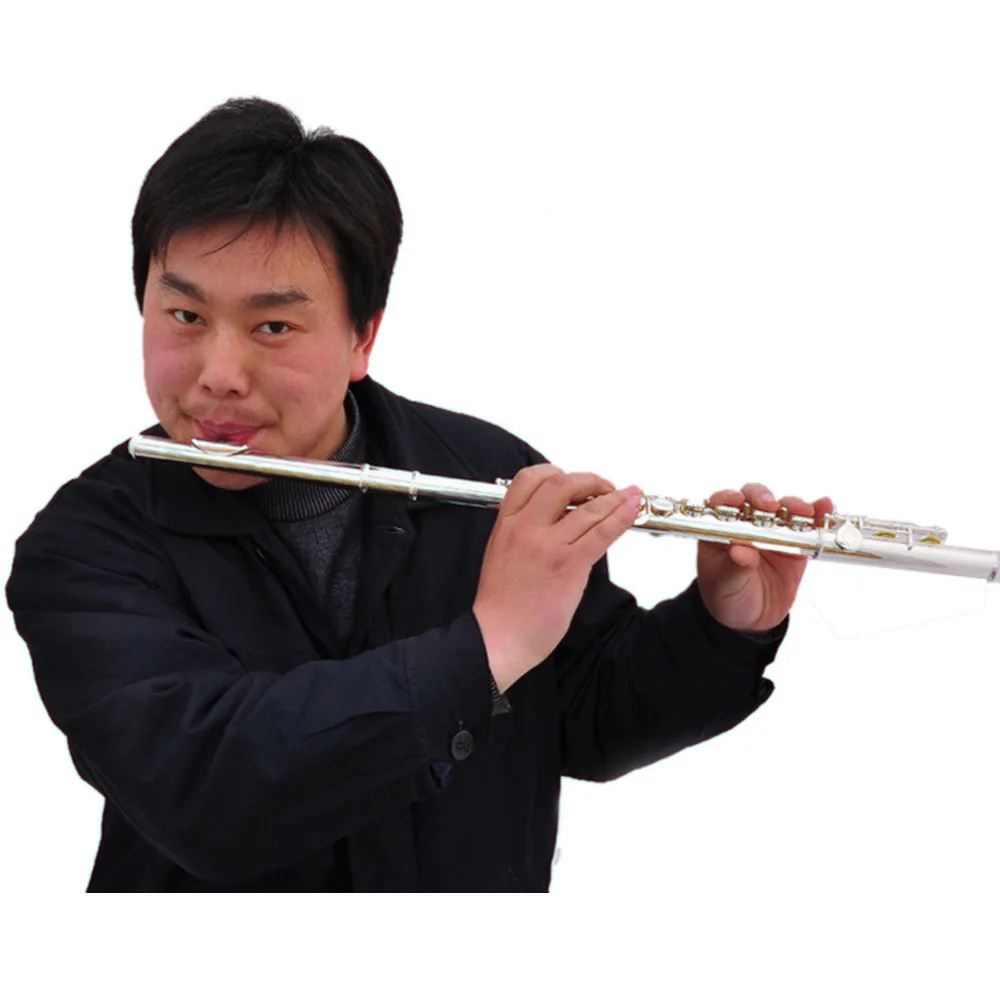 HeizweyLefthanded16HolesCKeyOpenandClosedSilverPlatedFlute