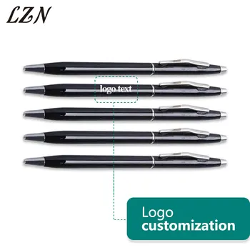 

LZN Brand Metal Roller Ball Pen Luxury Ballpoint pen Complete Black with Silver pen for Business Writing Free print Logo/Text