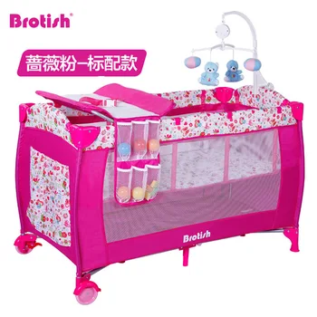 

Baby Crib multi-functional gaming bed folding baby nest baby feeding beds portable baby bed cot plastic+oxford hot sale 11kg