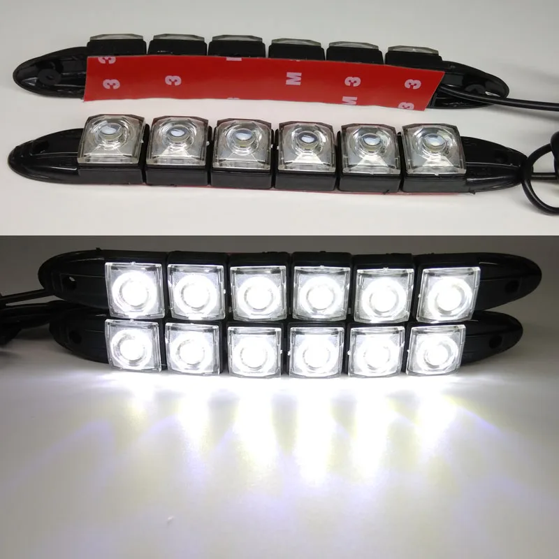 2 x гибкий drl светодиодный дневные ходовые огни лампа для автомобиля дневной свет