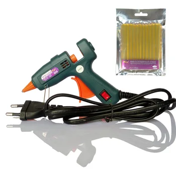 

2 in 1, free shipping, EU plug 25 watt Arts and crafts Hot melt glue gun, plus 1 packet keratin glue stick, 1 box/lot