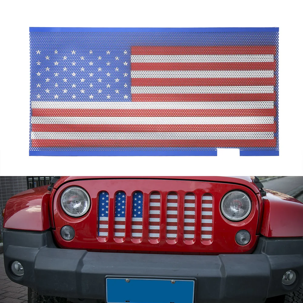 Американский флаг канадский флаг передняя решетка сетчатая вставка для Jeep Wrangler 2007- стайлинга автомобилей