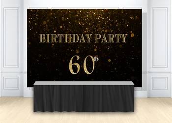 

HUAYI Custom 40th 50th 60th 70th birthday backdrop for Adult birthday party event decorations glitter Photo background w-1565
