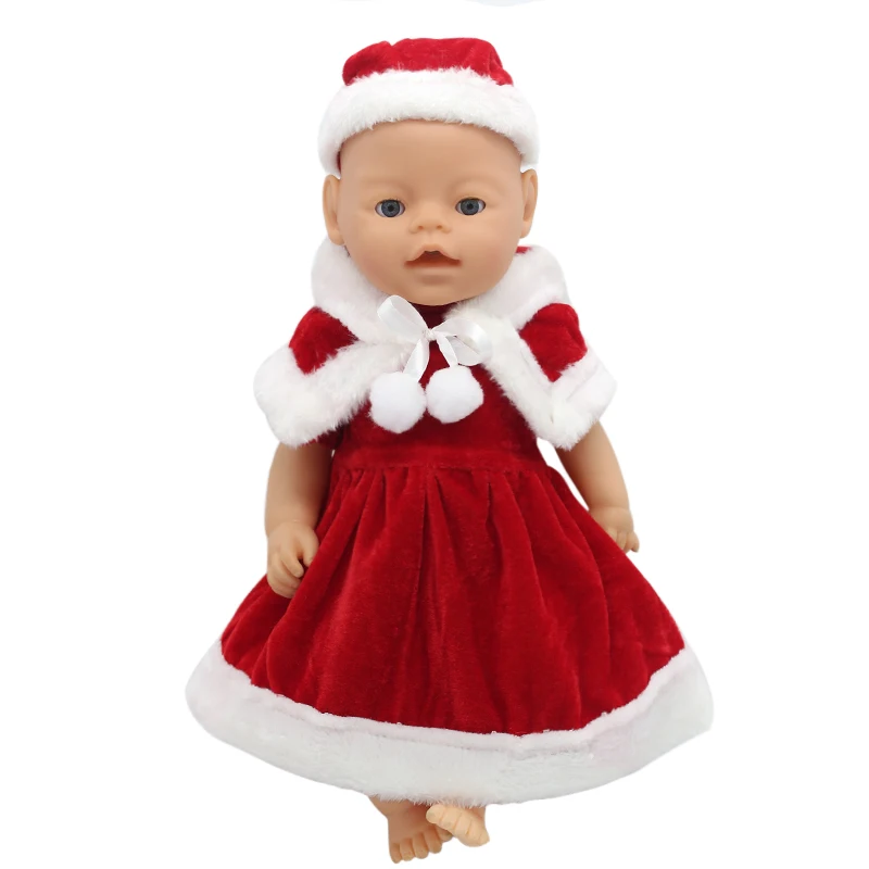 Zapf Baby Born Doll Clothes Red Christmas Dress Suit Fit ...