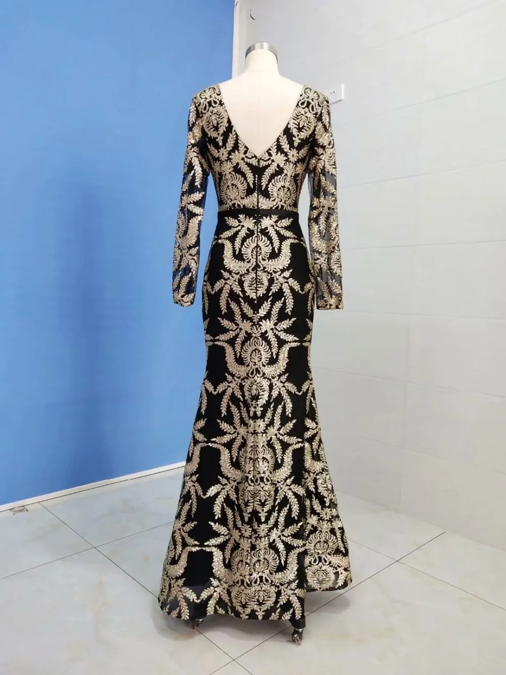 mermaid prom dress black