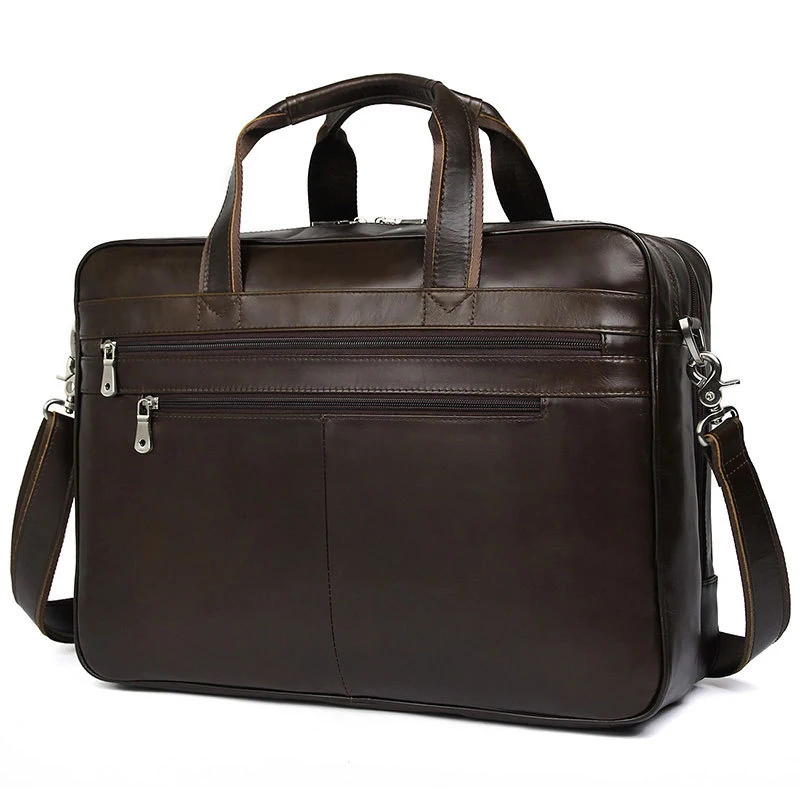 

Men Briefcase Genuine Leather Bag Natural Cowhide Men Handbag Large Capacity 15~17 inch Laptop Briefcases Leather Shoulder Bags
