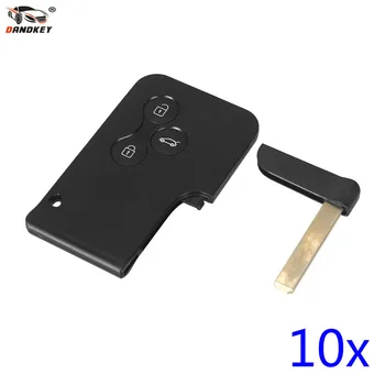 

DANDKEY 10x For Renault Megane Scenic Smart Card With Insert Blade Smart Key Replacement 3 Buttons Remote Car Key