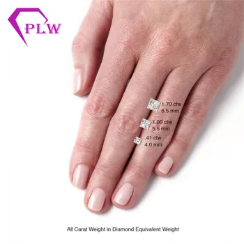 

Provence jewelry look like diamond princess cut 3ex VVS EF color 2.6carat 7.5*7. 5mm loose moissanite for ring bracelet necklace