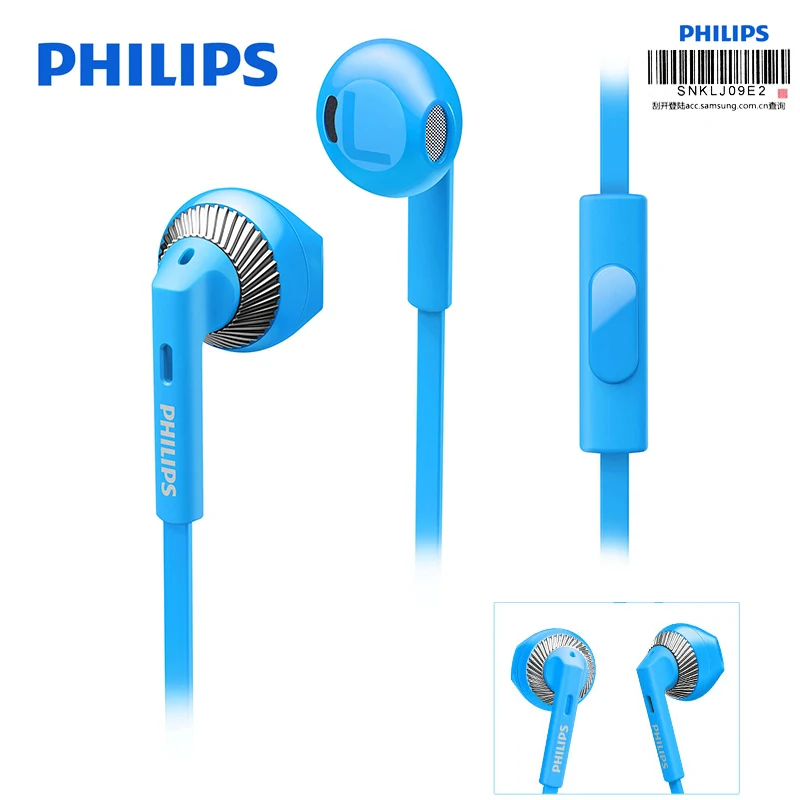 Philips SHE3205 проводные наушники с микрофоном динамик Поддержка компьютера Ipad MP4 смартфон для Galaxy S9 S9 Plus официальный тест