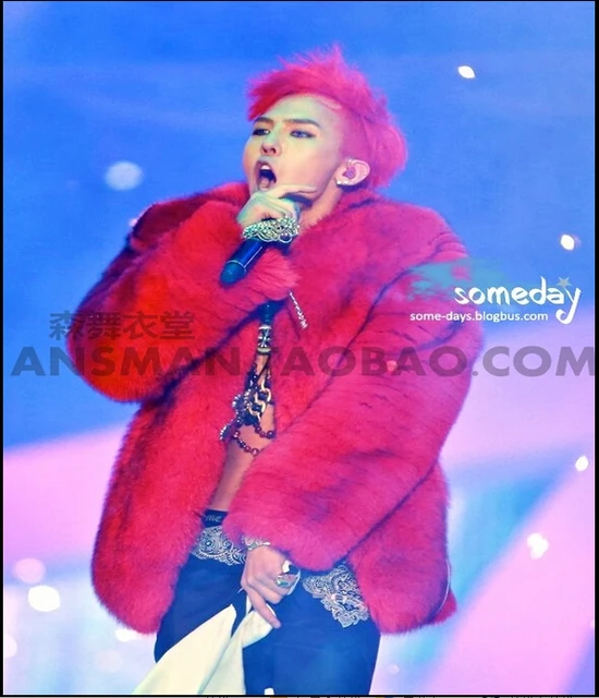 Best price at $101 Cheap HOT 2015 new fashion Nightclubs clothing men singer DJDS right Zhi-Long long section large red fur coats jacket costumes