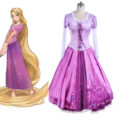 Взрослых платья детей для Cosplay Аниме Костюм для косплея фиолетового цвета Принцесса Сказка запутанная печатных кружево Лолита платье для