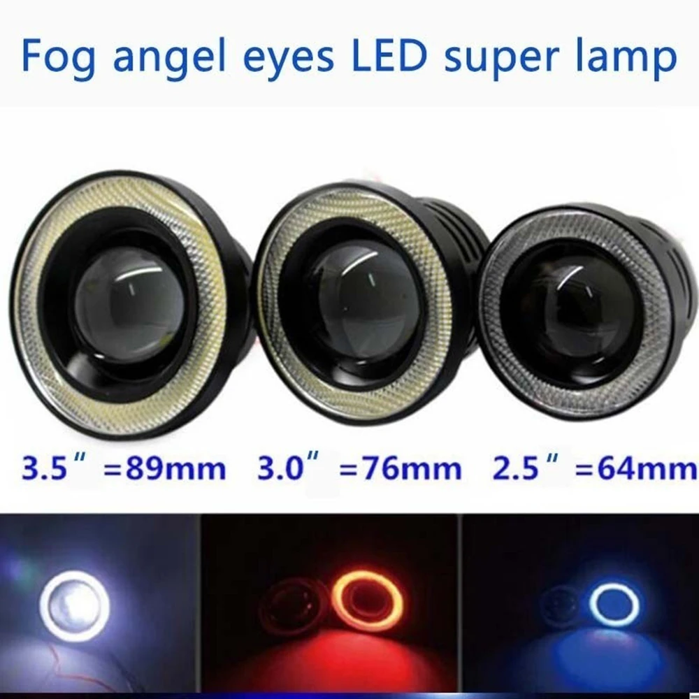 

2.5/3/3.5 Inch Car Angel Eye COB LED Projector Halo Ring DRL Driving Bulb for SUV Truck Mounting Bracket Ip65 Waterproof 30W