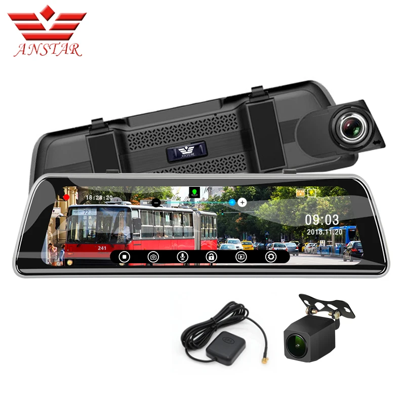 ANSTAR 9.35'' DVR Rearview Mirror GPS Car Carro WDR 1080p Streaming Mirror Video Recorder Night Vision Dash Cam F2.0 Dvr mirrors