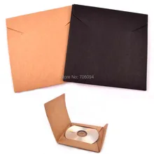 100 шт 13x13 см подарочные пригласительные бумажные пакеты для хранения свадебных компакт-дисков черные крафт-конверты Brwon CD/DVD бумажные пакеты заказной логотип CD рукава
