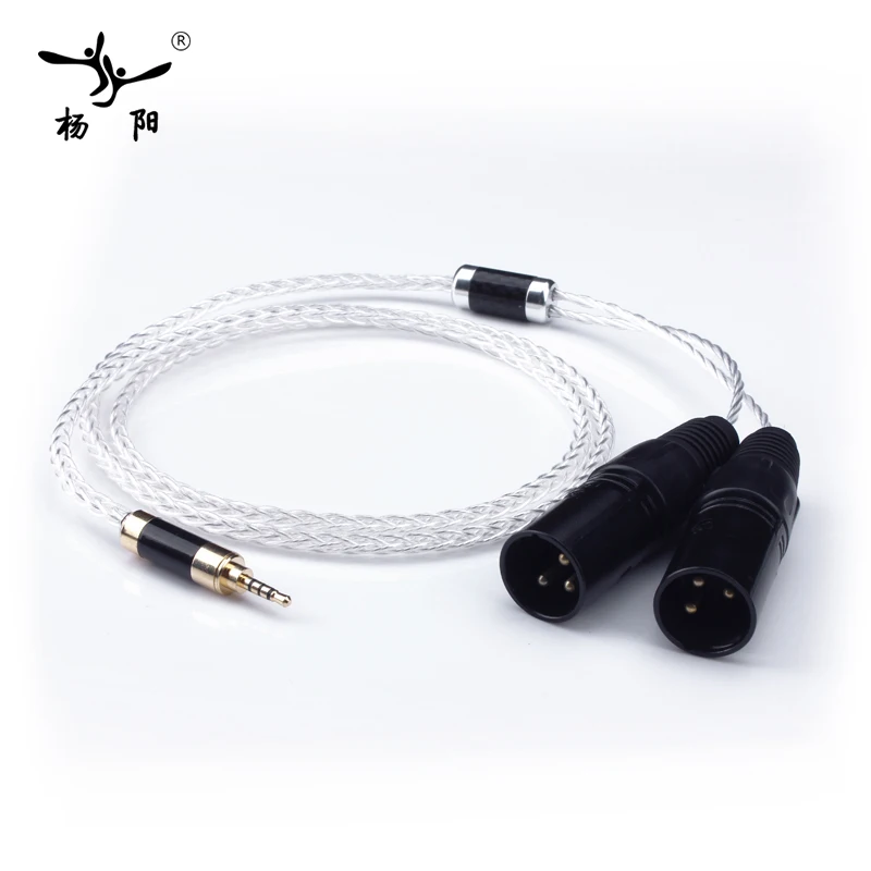 Yyaudio Посеребренная Hi-Fi 2,5 мм TRRS сбалансированный до 2 XLR Male кабель для Astell & Kern AK100II, AK120II, AK240, AK380, AK320, DP-X1