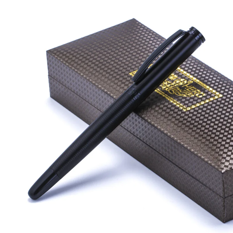 Full-Metal-Matte-black-thread-body-Iraurita-fountain-pen-0-5mm-ink-pens-Business-Office-caneta(2)