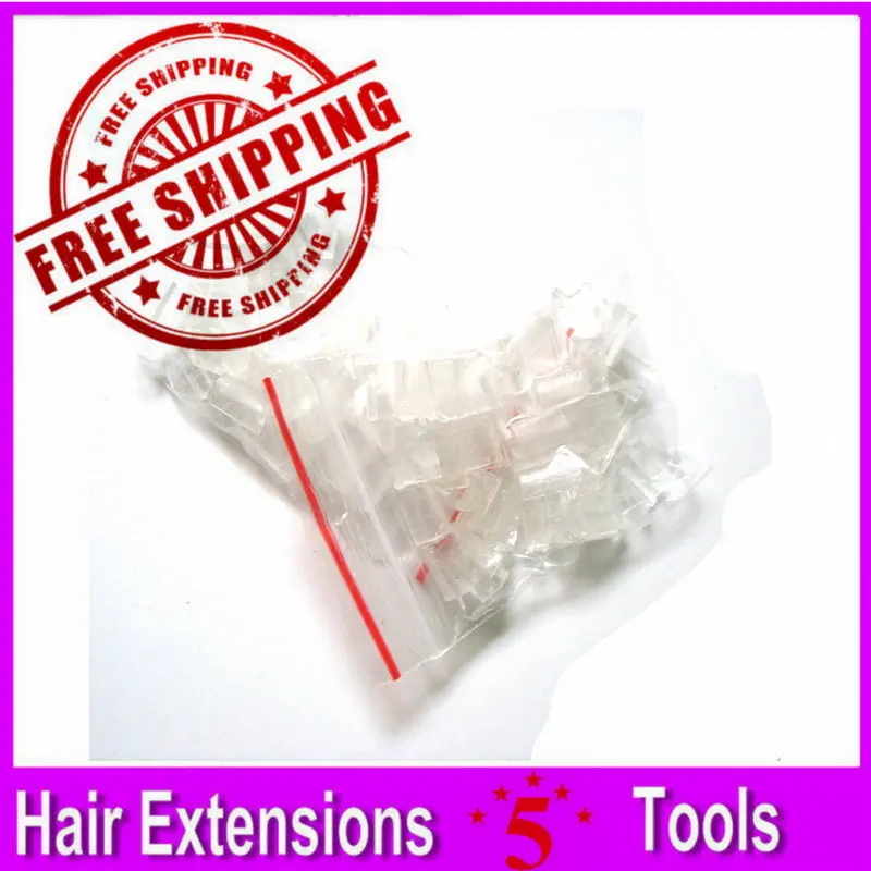 1000Pcs Glue Nail Tip Keratin Nail Tip U Tip For Pre Bonded Hair Extensions, Black Brown Blonde Transparent 4 Colors Optional