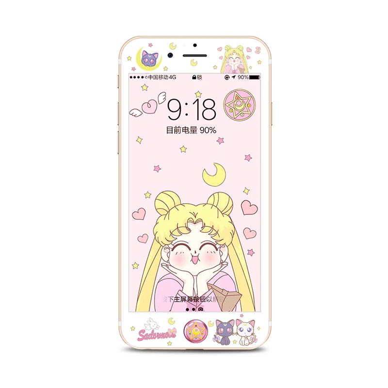 Защитная пленка Sailor Moon для iPhone 7/8plus закаленное стекло с мягкими краями и