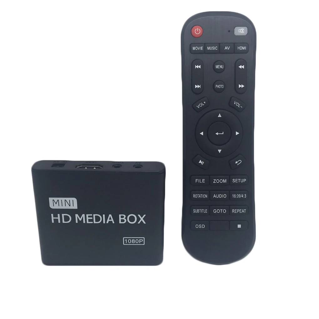 

HOT Selling MP013 Mini Media Player HD AV USB SD/MMC Video Player 1080P Multimedia Adverting Play Box US plug