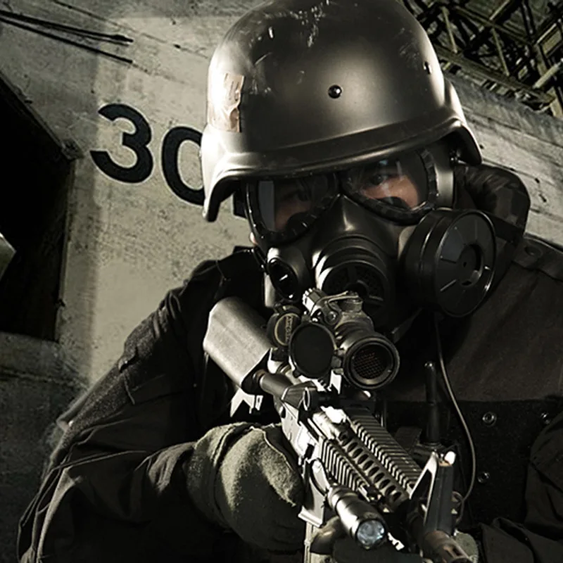 Kopen M04 Ventilator Airconditioning Schedel Biochemische Gas Masker Paintball Airsoft Masker Militaire Apparatuur Macka Respirator Mascara