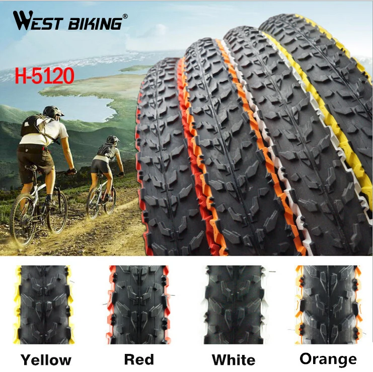 WEST BIKING велосипедные шины цвета H-5120 26*1,95 30TPI Мягкие боковые шины для горного велосипеда велосипедные шины 1 шт