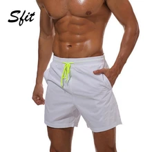 Sfit летние быстросохнущие пляжные шорты с карманами прямые мужские повседневные шорты на шнурке мужские большие размеры нейлоновые пляжные бермуды Masculina
