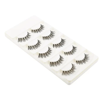 

5 Pairs Soft Cross False Eyelashes Natural Fake Thick Hand Eye Lashes Makeup Extension Tools Make UP Maquiagem