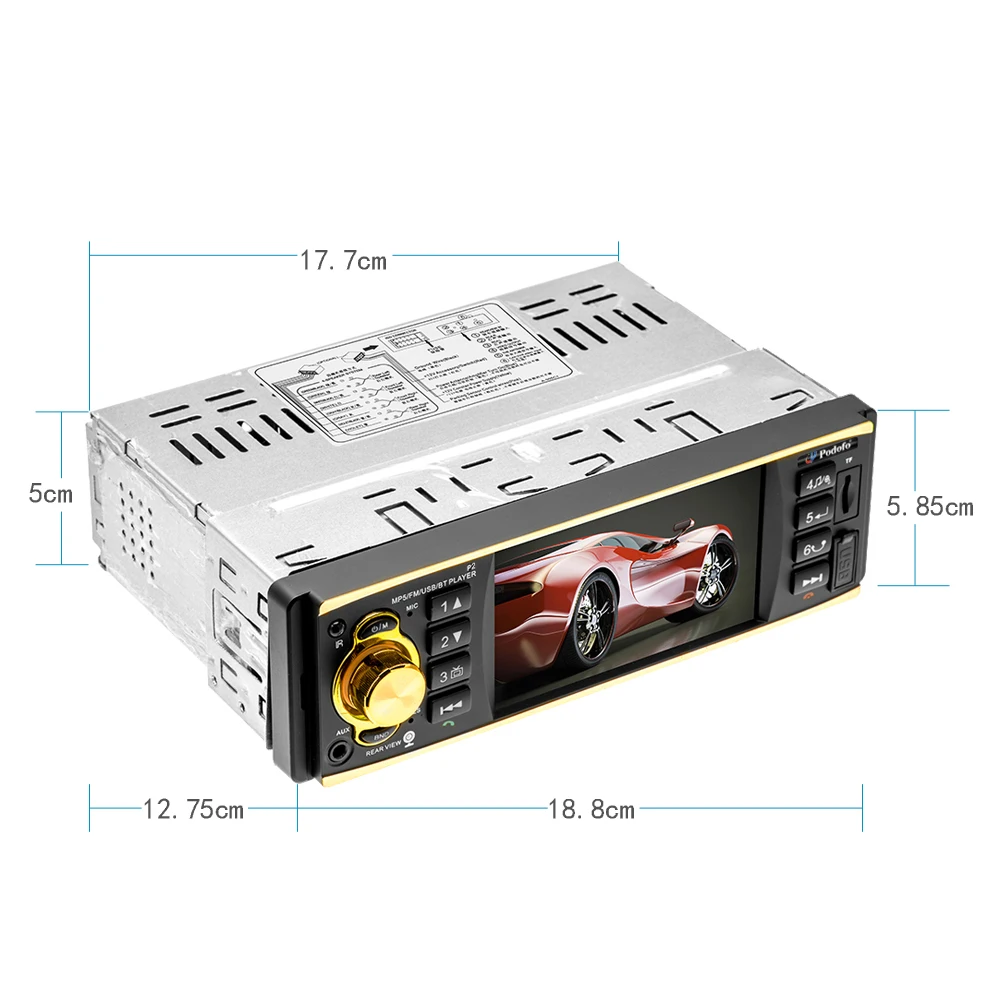Podofo VEUR 1 din coche Radio 4 \