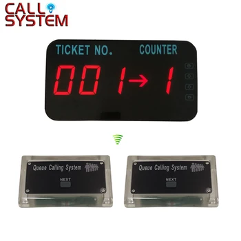 

Wireless Queue Management Call System LED Display Show Tickets Number and Counter Number 2 control button + 1 display