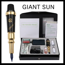 Free shipping G-9740 Giant sun permanent makeup tattoo machine kit Professional Tattoo gun For Eyebrow and Lip tattoo needle free shipping permanent makeup screw lock needle tattoo machine use for eyebrow eyeline lips tattoo semi permanent makeup