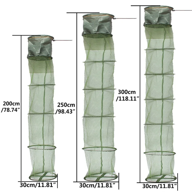 

6 Sizes Fish Trap Foldable Fish Cage Fishing Net Small Large Mesh Nets Collapsible Keeping Network Durable 49-0020