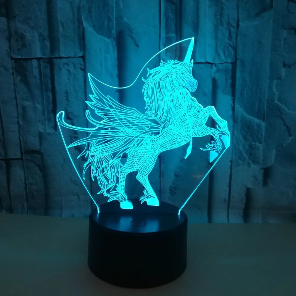 

Unicorn Lava Lamp Cartoon 3D Night Light USB LED Night Lamp with 7 Colors Change Touch Sensor Switch Decorations for Home
