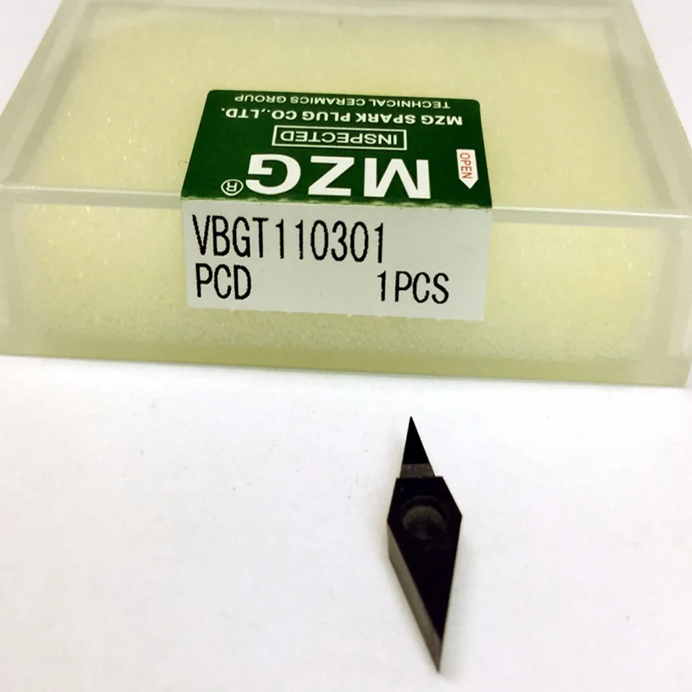 

MZG VBGT110301 VBGT110304 PCD1 Turning Boring Thread Cutting Carbide Insert for Aluminum Copper Non-ferrous Processing Holder