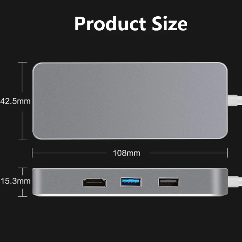 7 в 1 USB C телефонный док-станция для ноутбука USB 3,0 HDMI RJ45 SD type-c usb-концентратор Fealushon для ноутбука Macbook Pro hp DELL Surface L