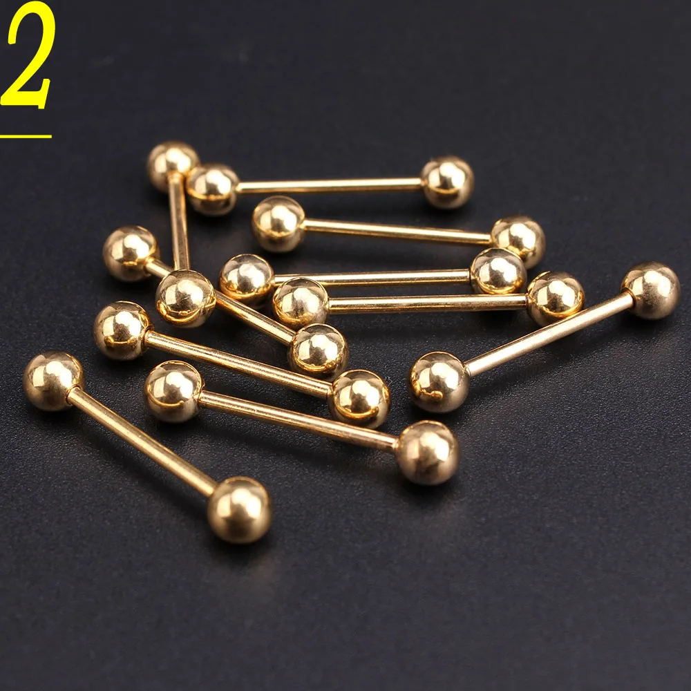 Wholesale 50pcs Lot Gold Colour Body Piercing Stainless Steel Eyebrow