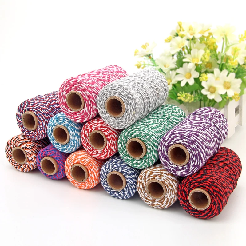 

DIY Twisted Cords Gift Packaging Accessories Packing Decoration Wedding Party Packaging Double Color Cotton Baker Twine Rope