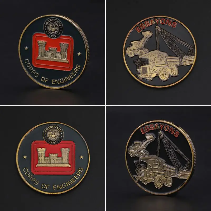 

Army Engineer Commemorative Coin Alloy Crafts Travel Classic Gift Festival Souvenir Coin Collection
