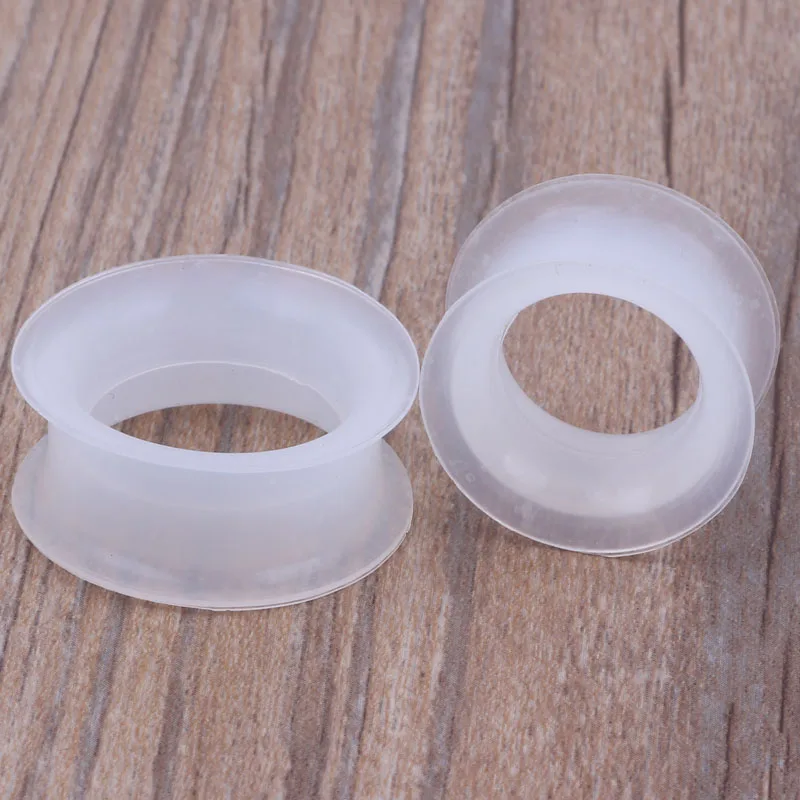 White Soft Silicone Plug Tunnel Body Jewelry 96pcs/lot Mix 12 Sizes Ear Gauges Double Flare Ear Expander Piercing