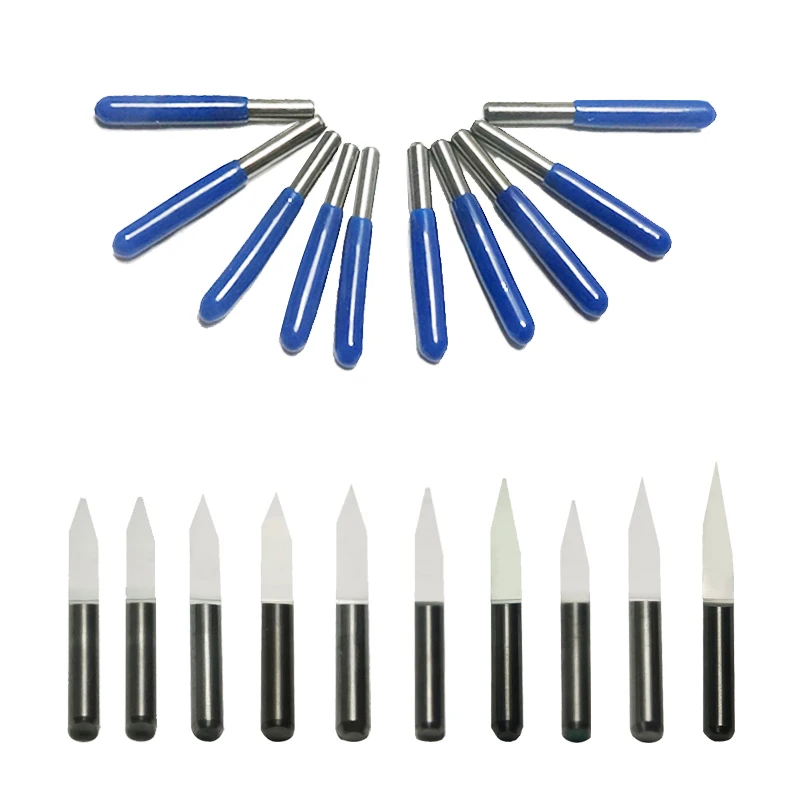 10pcs 3.175mm V Shape DIY CNC engraving machine cnc cutter Flat Bottom Knife CNC router tools