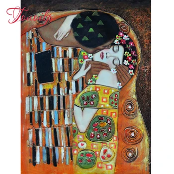 

abstract Gustav Klimt kiss,Full Square 5D DIY Diamond Painting Picture 3d Diamond Embroidery,Cross Stitch,Mosaic,stickers,decor
