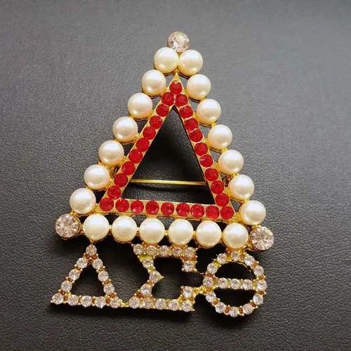 Дельта Сигма Theta Pin AEO DST жемчуг нагрудный знак брошь ювелирные изделия - Окраска металла: Gold  W  pearl