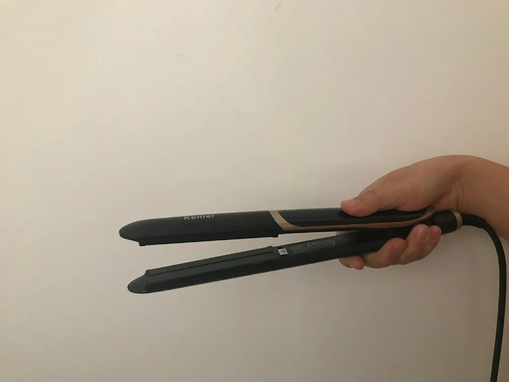 

KM-2219 Ceramic Hair Straightening Iron Flat Curling Hair Straightener Electric Irons Thermostatic Coating Styling Tool